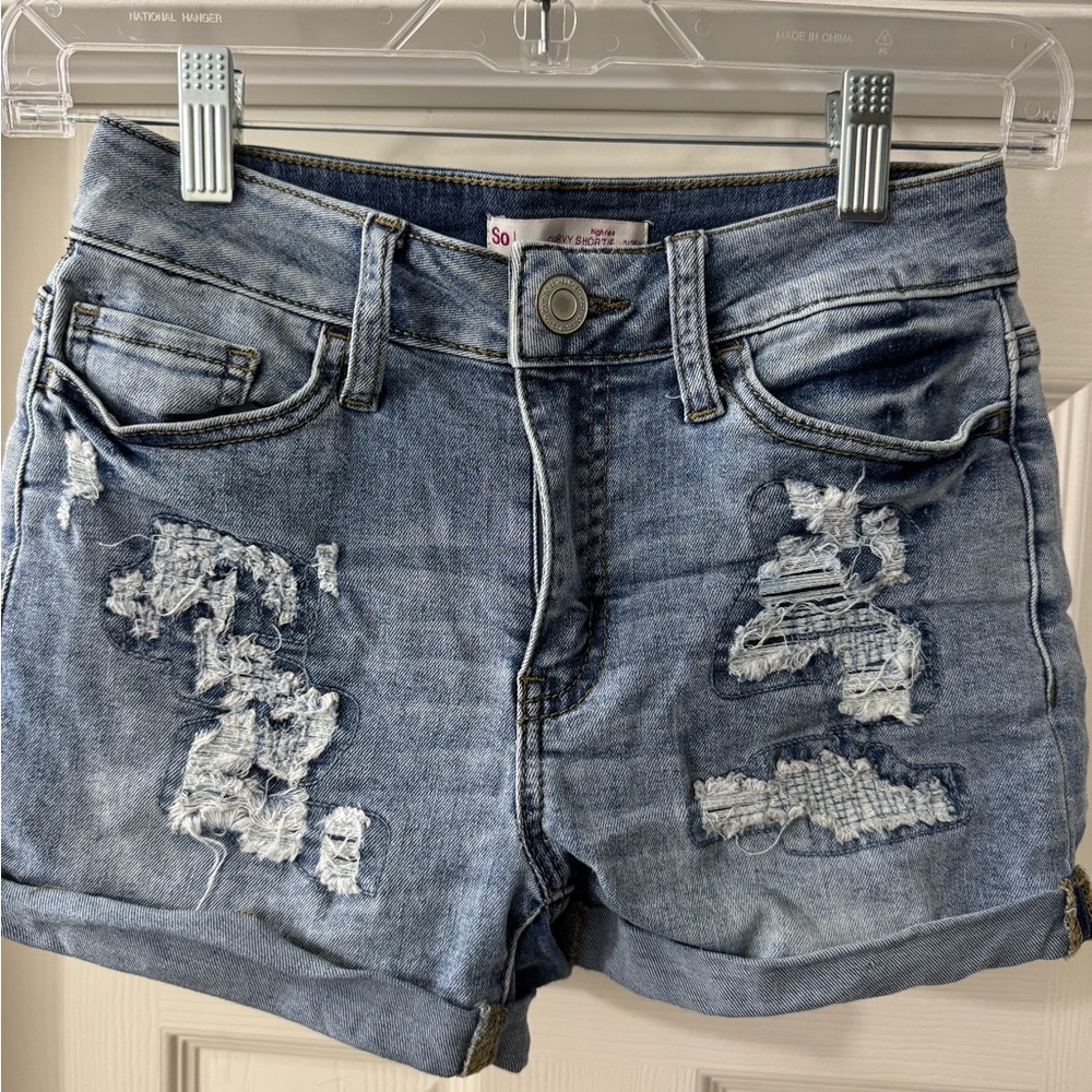 SO Blue Distressed Jean Shorts